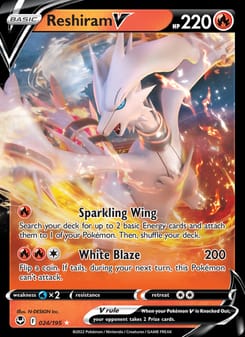Reshiram V 024/195 Ultra Rare – Silver Tempest Pokémon card