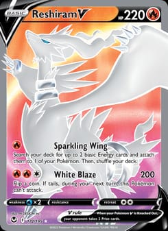Reshiram V 172/195 Ultra Rare – Silver Tempest Pokémon card