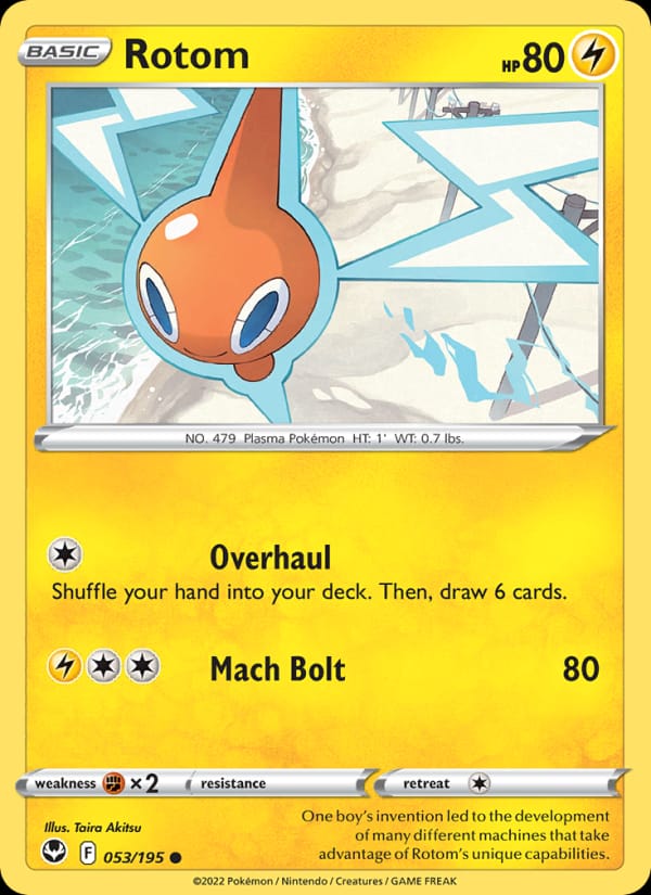 Rotom 053/195 Silver Tempest Pokémon card