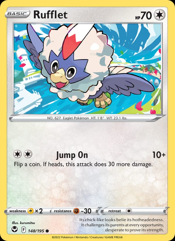 Rufflet 148/195 Silver Tempest Pokémon card