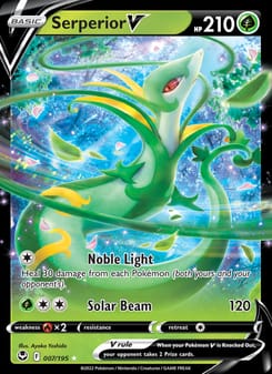 Serperior V 007/195 Ultra Rare – Silver Tempest Pokémon card