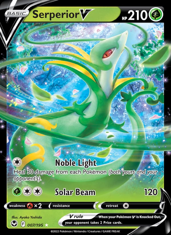 Serperior V 007/195 Silver Tempest Pokémon card