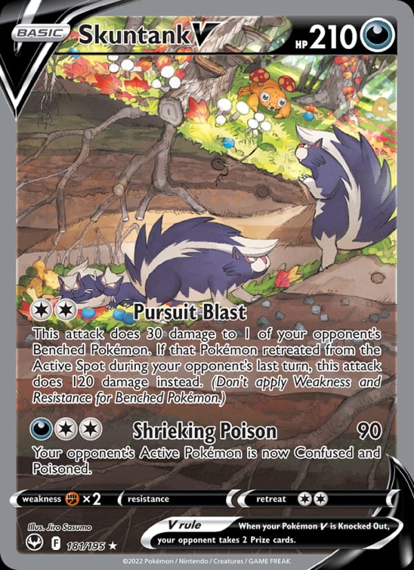 Skuntank V 181/195 Silver Tempest Pokémon card