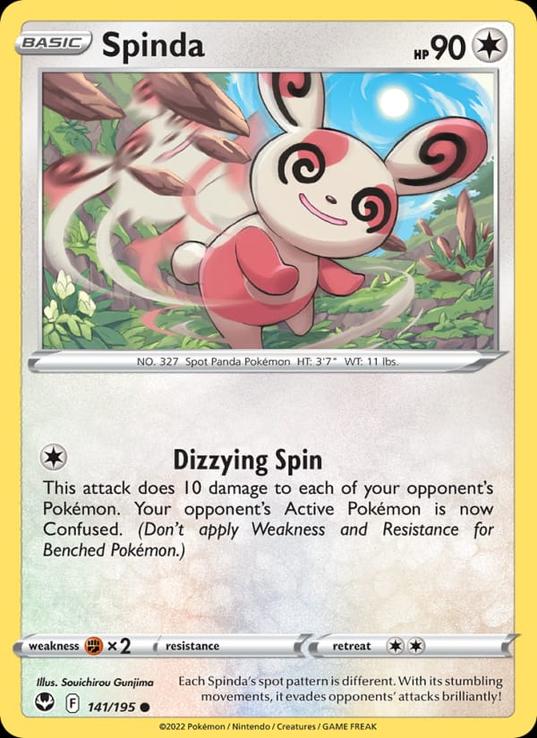 Spinda 141/195 Silver Tempest Pokémon card