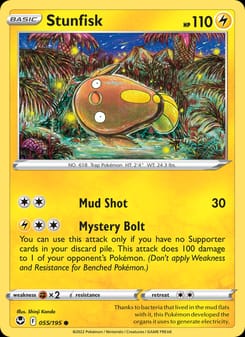 Stunfisk 055/195 Common – Silver Tempest Pokémon card