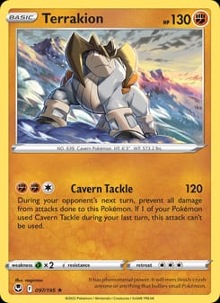 Terrakion 097/195 Holo Rare – Silver Tempest Pokémon card
