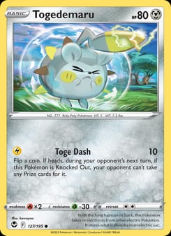 Togedemaru 127/195 Common – Silver Tempest Pokémon card