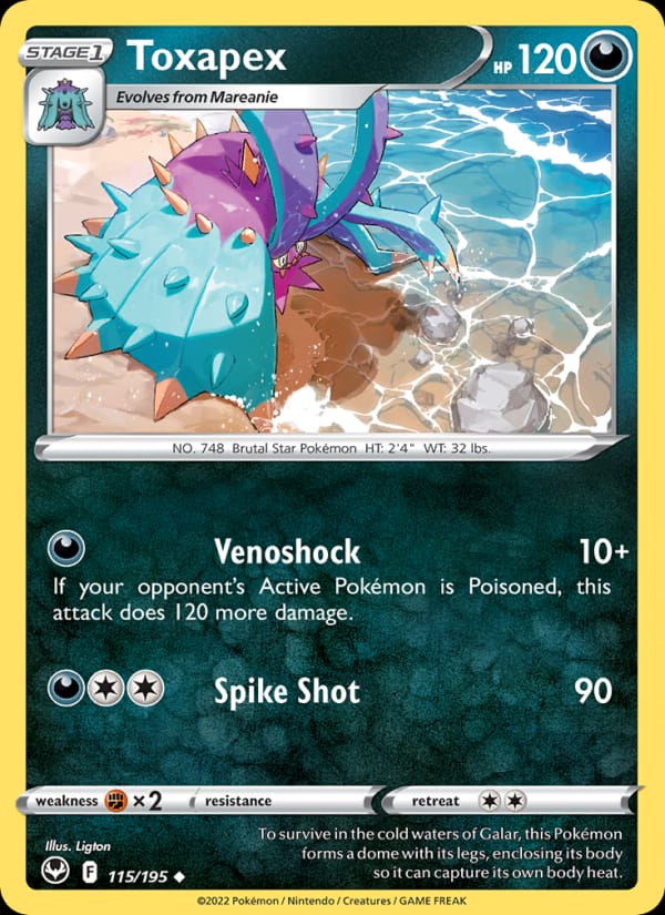 Toxapex 115/195 Silver Tempest Pokémon card