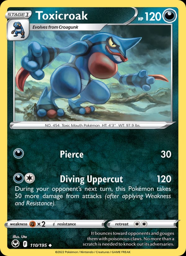 Toxicroak 110/195 Silver Tempest Pokémon card