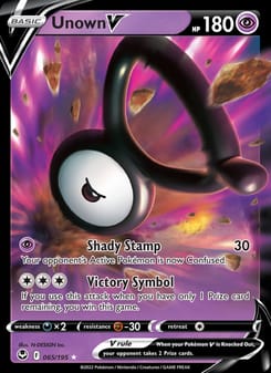 Unown V 065/195 Ultra Rare – Silver Tempest Pokémon card