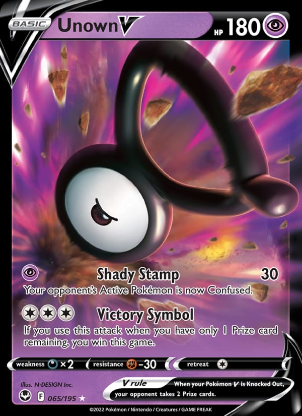 Unown V 065/195 Silver Tempest Pokémon card