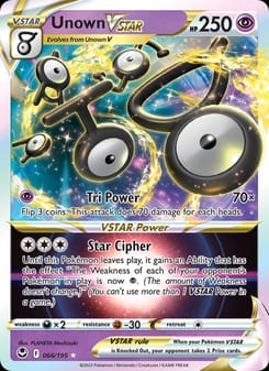 Unown VSTAR 066/195 Ultra Rare – Silver Tempest Pokémon card