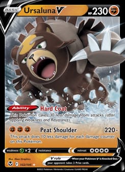 Ursaluna V 102/195 Ultra Rare – Silver Tempest Pokémon card