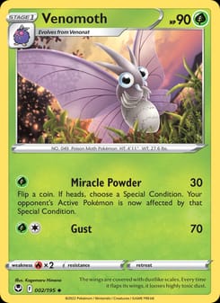 Venomoth 002/195 Uncommon – Silver Tempest Pokémon card