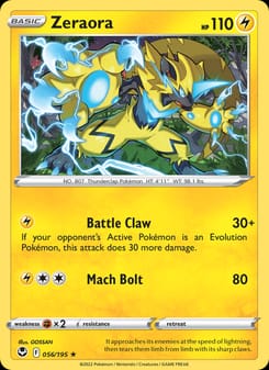Zeraora 056/195 Rare – Silver Tempest Pokémon card