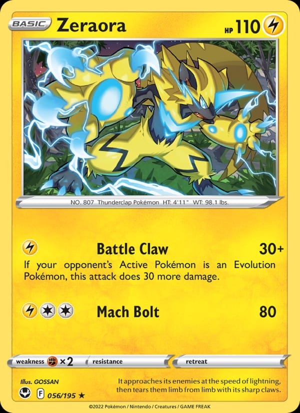 Zeraora 056/195 Silver Tempest Pokémon card