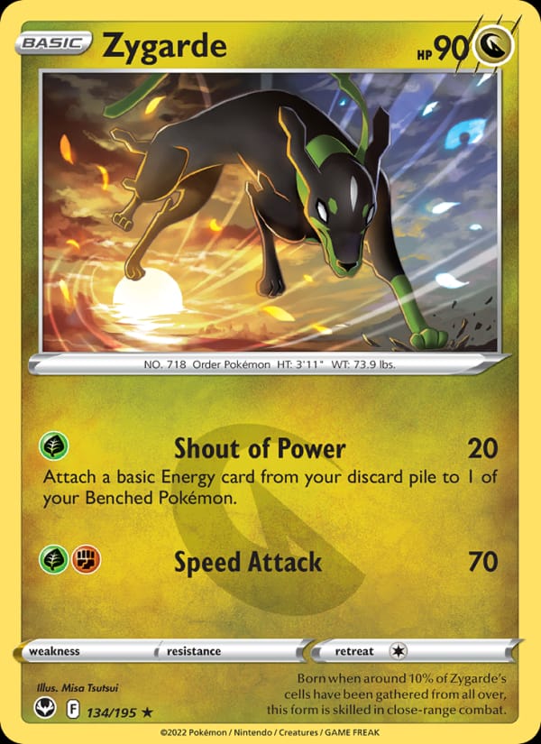 Zygarde 134/195 Silver Tempest Pokémon card