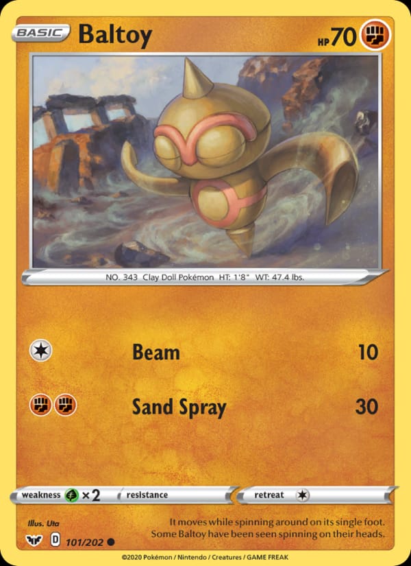 Baltoy 101/202 Sword & Shield Pokémon card