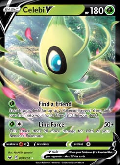 Celebi V 001/202 Ultra Rare – Sword & Shield Pokémon card