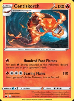 Centiskorch 039/202 Rare – Sword & Shield Pokémon card