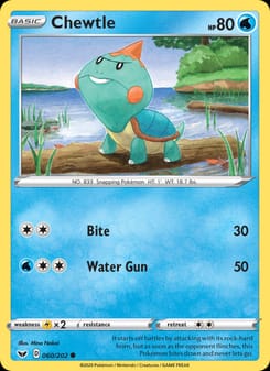 Chewtle 060/202 Common – Sword & Shield Pokémon card