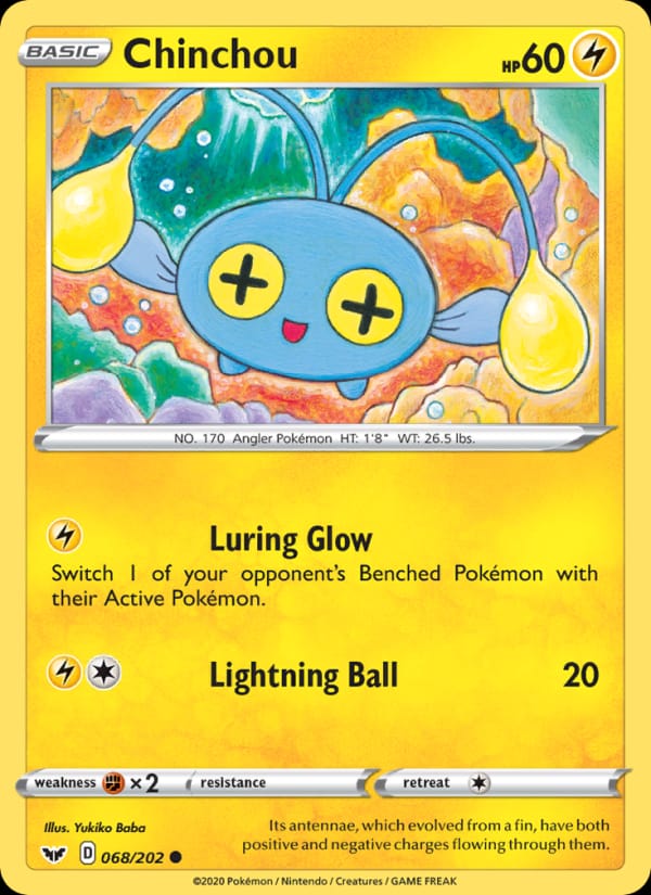 Chinchou 068/202 Sword & Shield Pokémon card