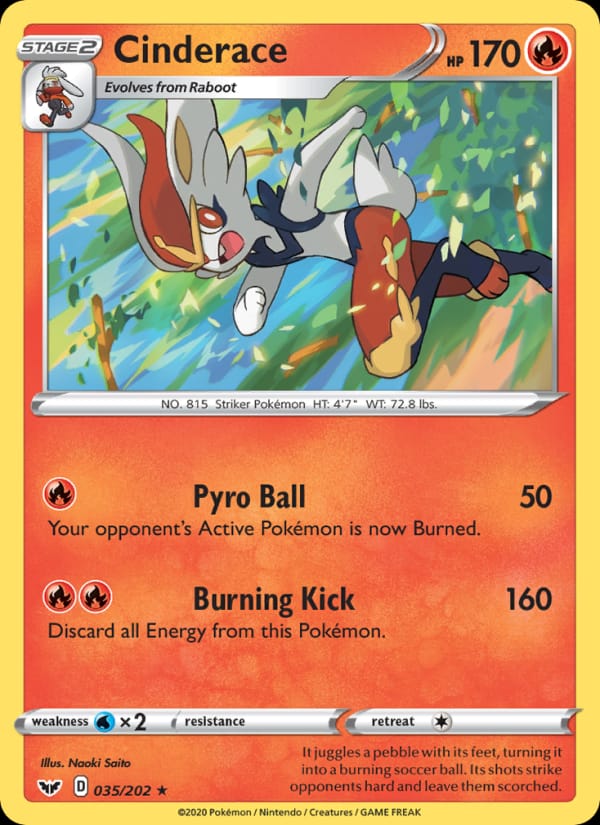 Cinderace 035/202 Sword & Shield Pokémon card