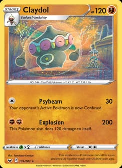 Claydol 103/202 Rare – Sword & Shield Pokémon card