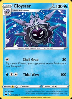 Cloyster 041/202 Rare – Sword & Shield Pokémon card