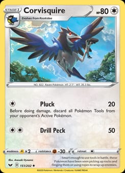 Corvisquire 151/202 Uncommon – Sword & Shield Pokémon card