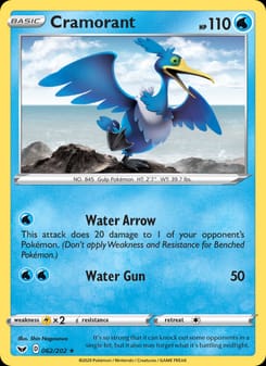 Cramorant 062/202 Rare – Sword & Shield Pokémon card