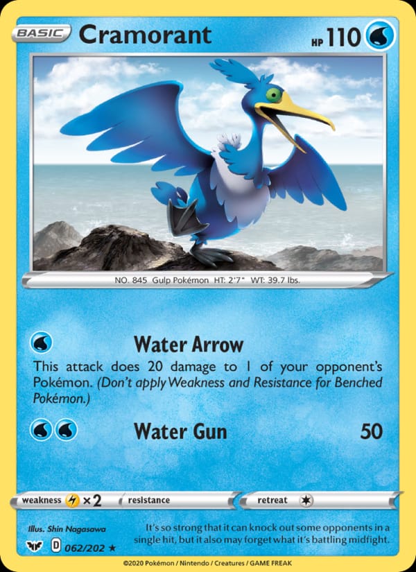 Cramorant 062/202 Sword & Shield Pokémon card