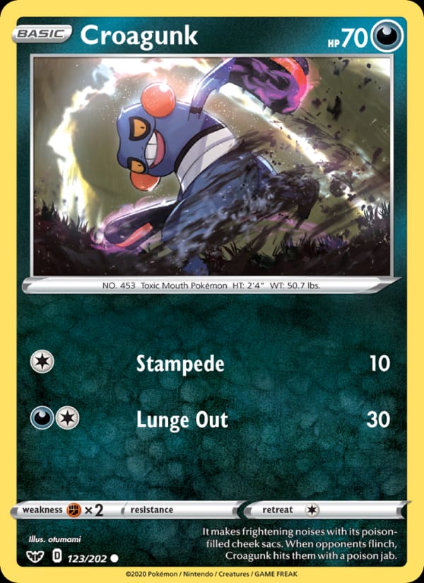 Croagunk 123/202 Sword & Shield Pokémon card