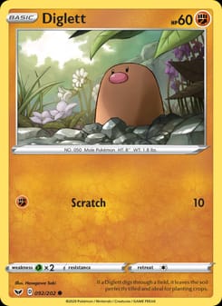 Diglett 092/202 Common – Sword & Shield Pokémon card