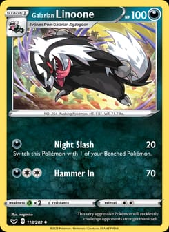 Galarian Linoone 118/202 Uncommon – Sword & Shield Pokémon card