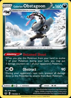 Galarian Obstagoon 119/202 Holo Rare – Sword & Shield Pokémon card