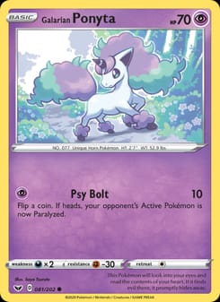 Galarian Ponyta 081/202 Common – Sword & Shield Pokémon card