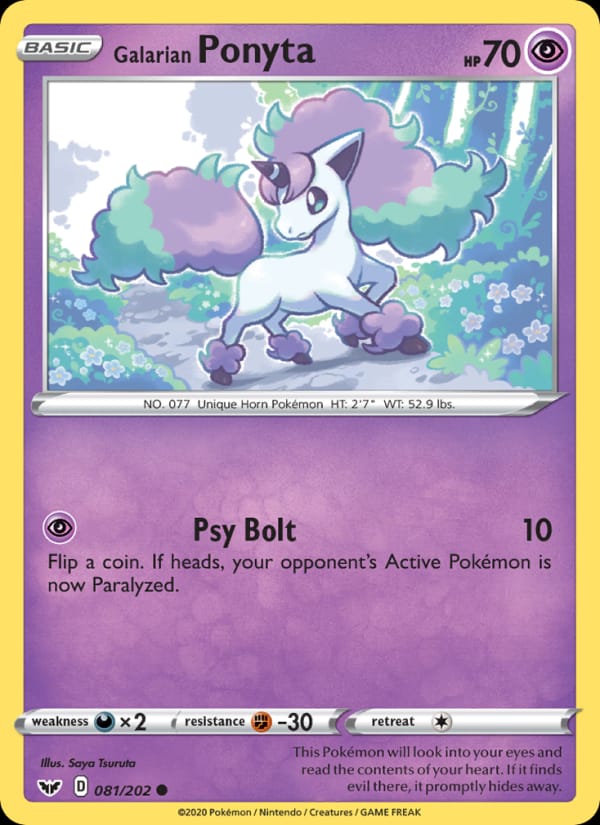 Galarian Ponyta 081/202 Sword & Shield Pokémon card