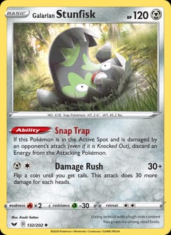 Galarian Stunfisk 132/202 Uncommon – Sword & Shield Pokémon card