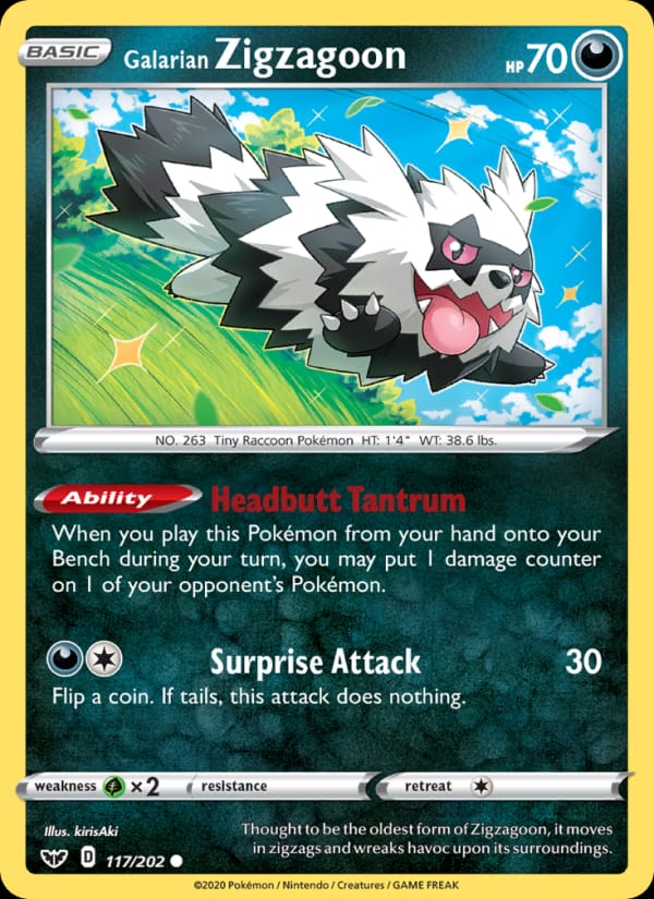 Galarian Zigzagoon 117/202 Sword & Shield Pokémon card