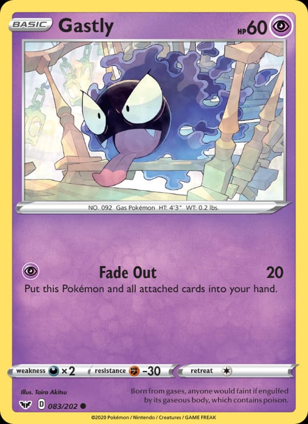 Gastly 083/202 Sword & Shield Pokémon card