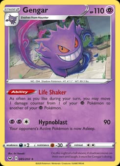 Gengar 085/202 Holo Rare – Sword & Shield Pokémon card