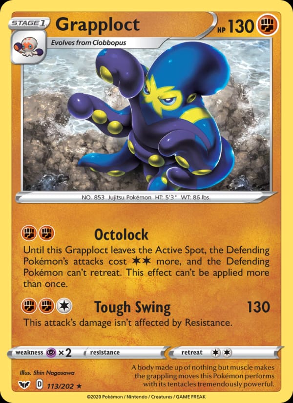 Grapploct 113/202 Sword & Shield Pokémon card