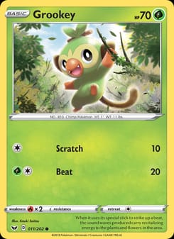 Grookey 011/202 Common – Sword & Shield Pokémon card