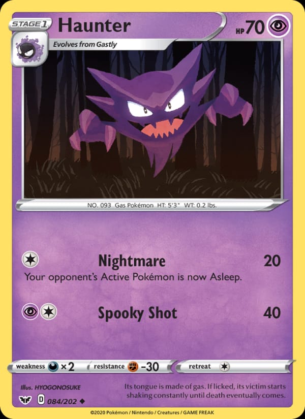 Haunter 084/202 Sword & Shield Pokémon card