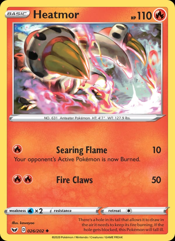 Heatmor 026/202 Sword & Shield Pokémon card