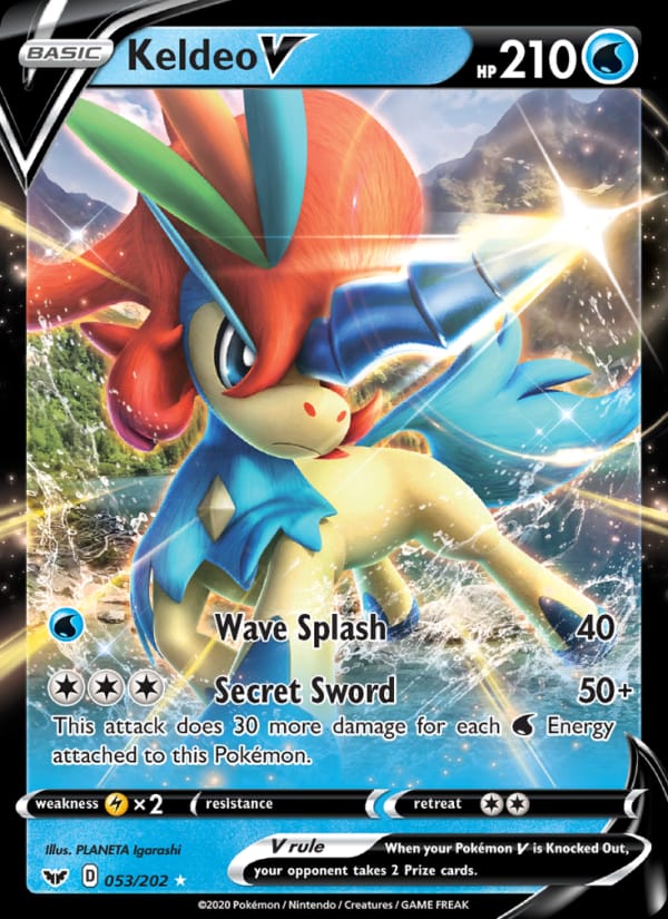 Keldeo V 053/202 Sword & Shield Pokémon card
