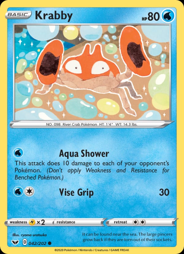 Krabby 042/202 Sword & Shield Pokémon card