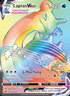 Lapras VMAX 203/202 Secret Rare – Sword & Shield Pokémon card