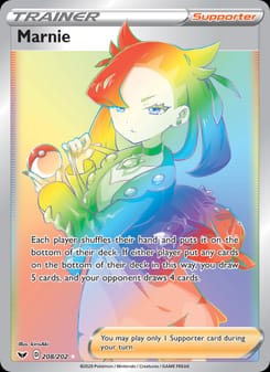 Marnie 208/202 Secret Rare – Sword & Shield Pokémon card